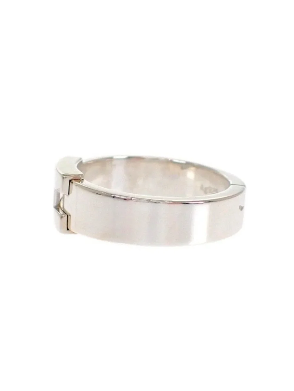 Hermes Newhela Crest Rin 49 Full Ring 925 Sterling Silver